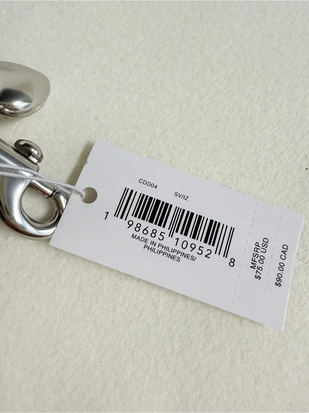 NWT Coach Heart Bag Charm With Patent Signature Leather CDD04